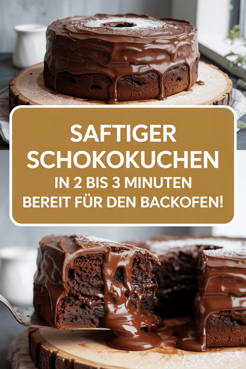 Saftiger Schokokuchen in 2 bis 3 Minuten bereit für den Backofen!