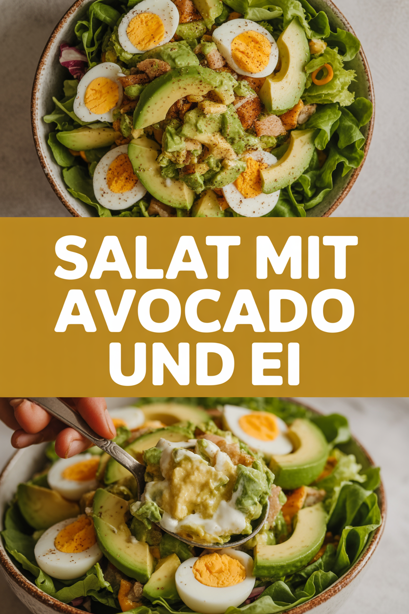 Salat mit Avocado und Ei
