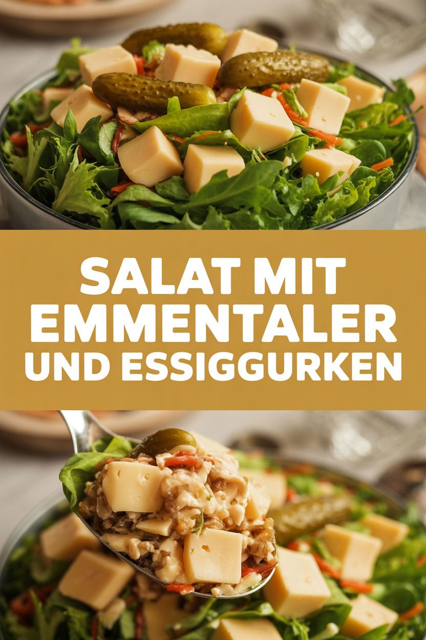 Salat mit Emmentaler und Essiggurken