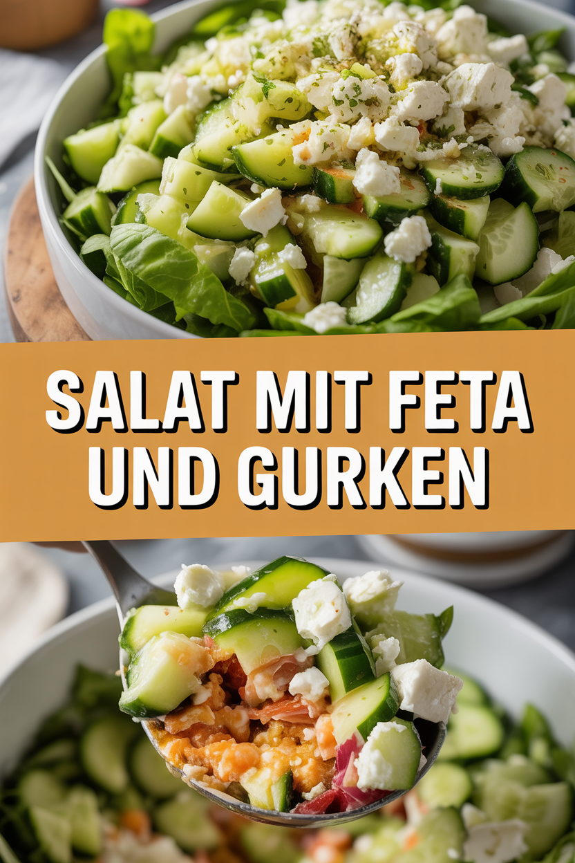 Salat mit Feta und Gurken