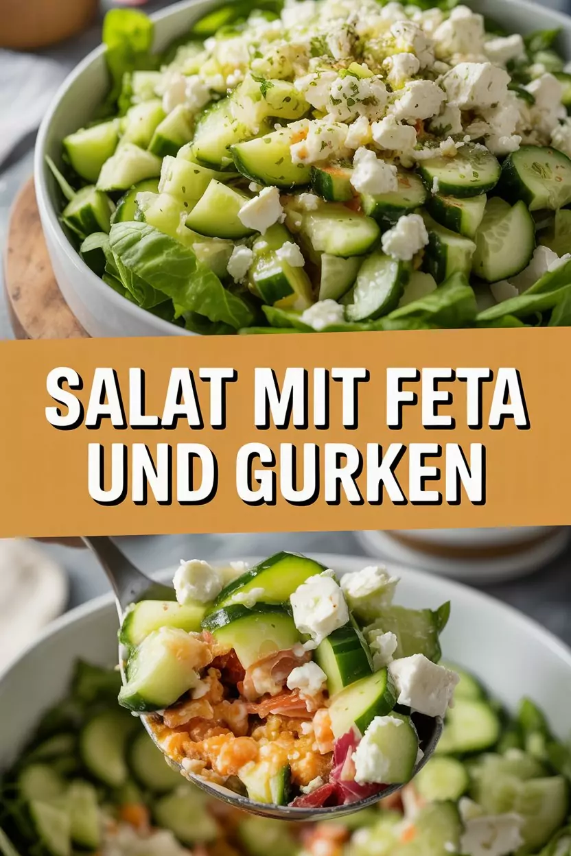 Salat mit Feta und Gurken