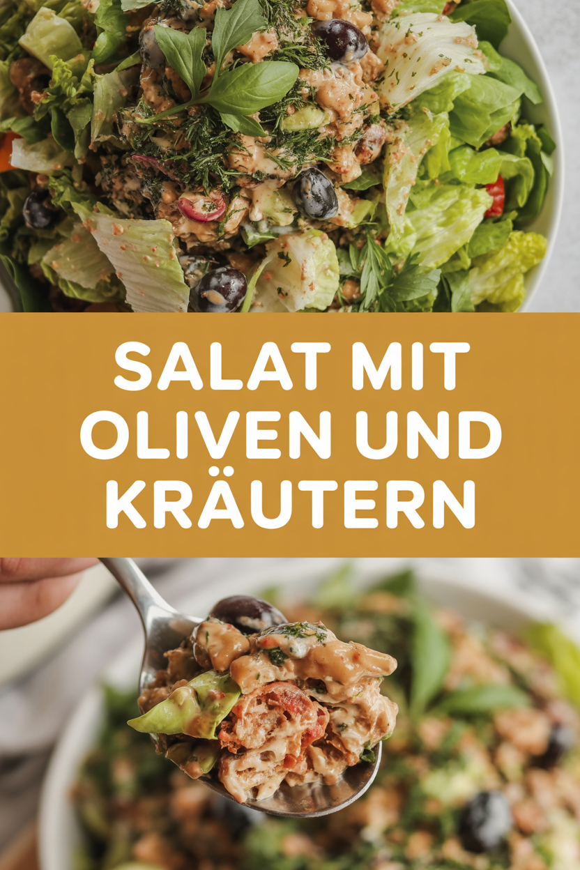 Salat mit Oliven und Kräutern