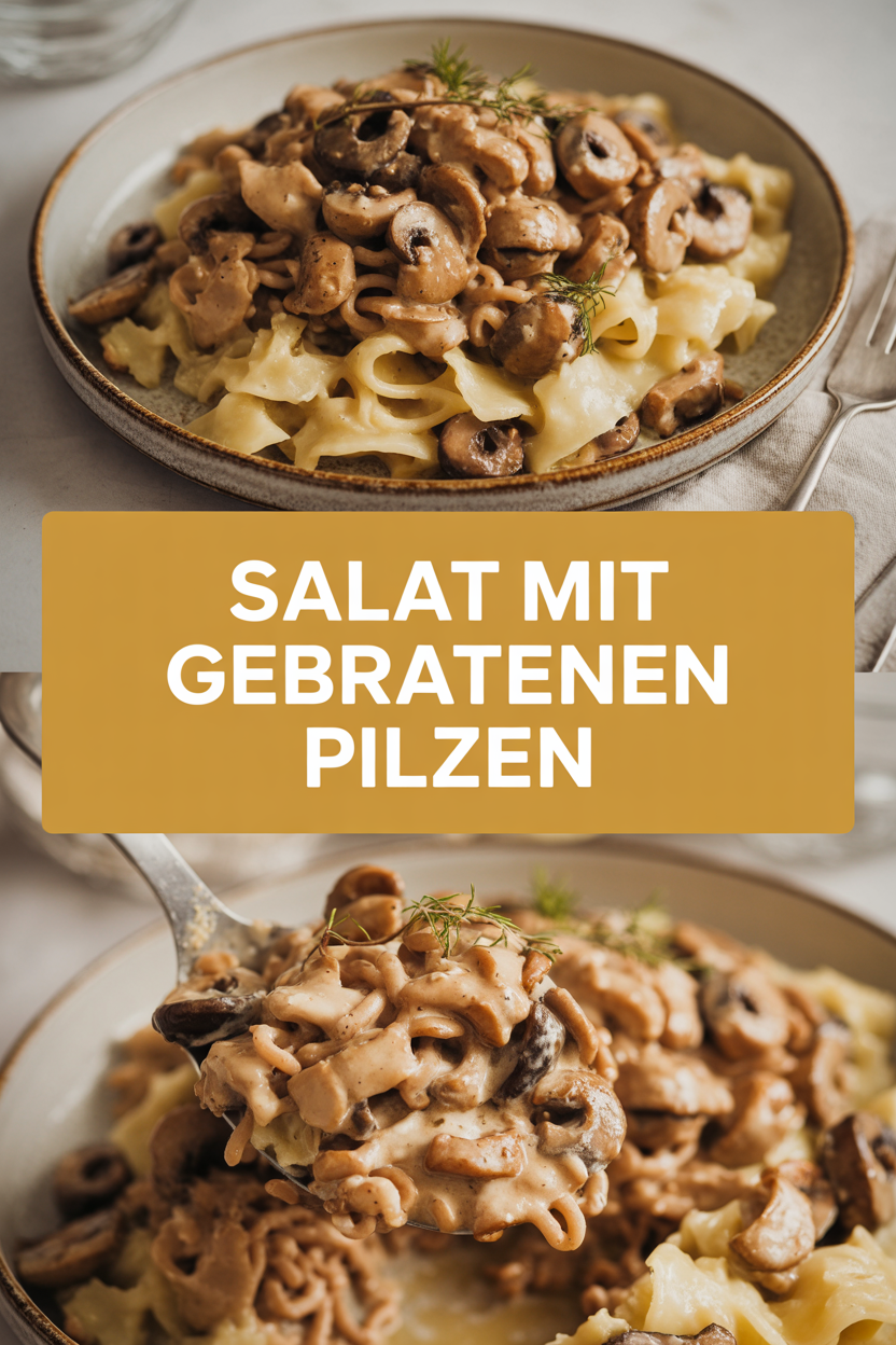 Salat mit gebratenen Pilzen