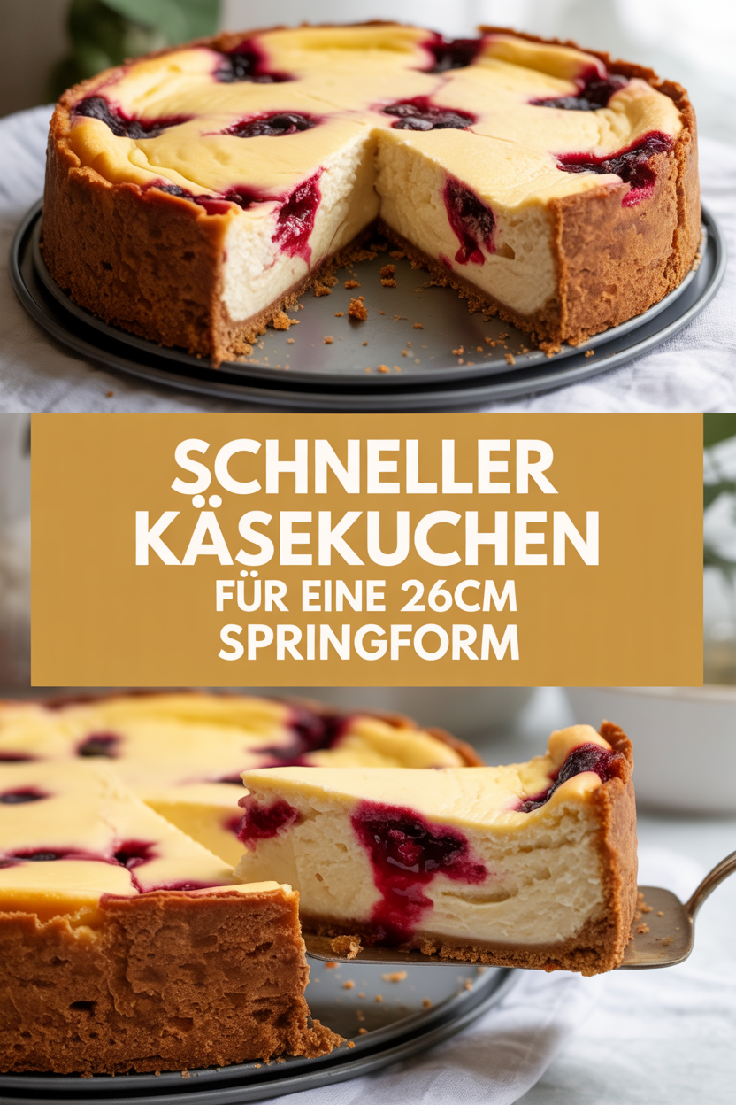 Schneller Käsekuchen für eine 26cm Springform