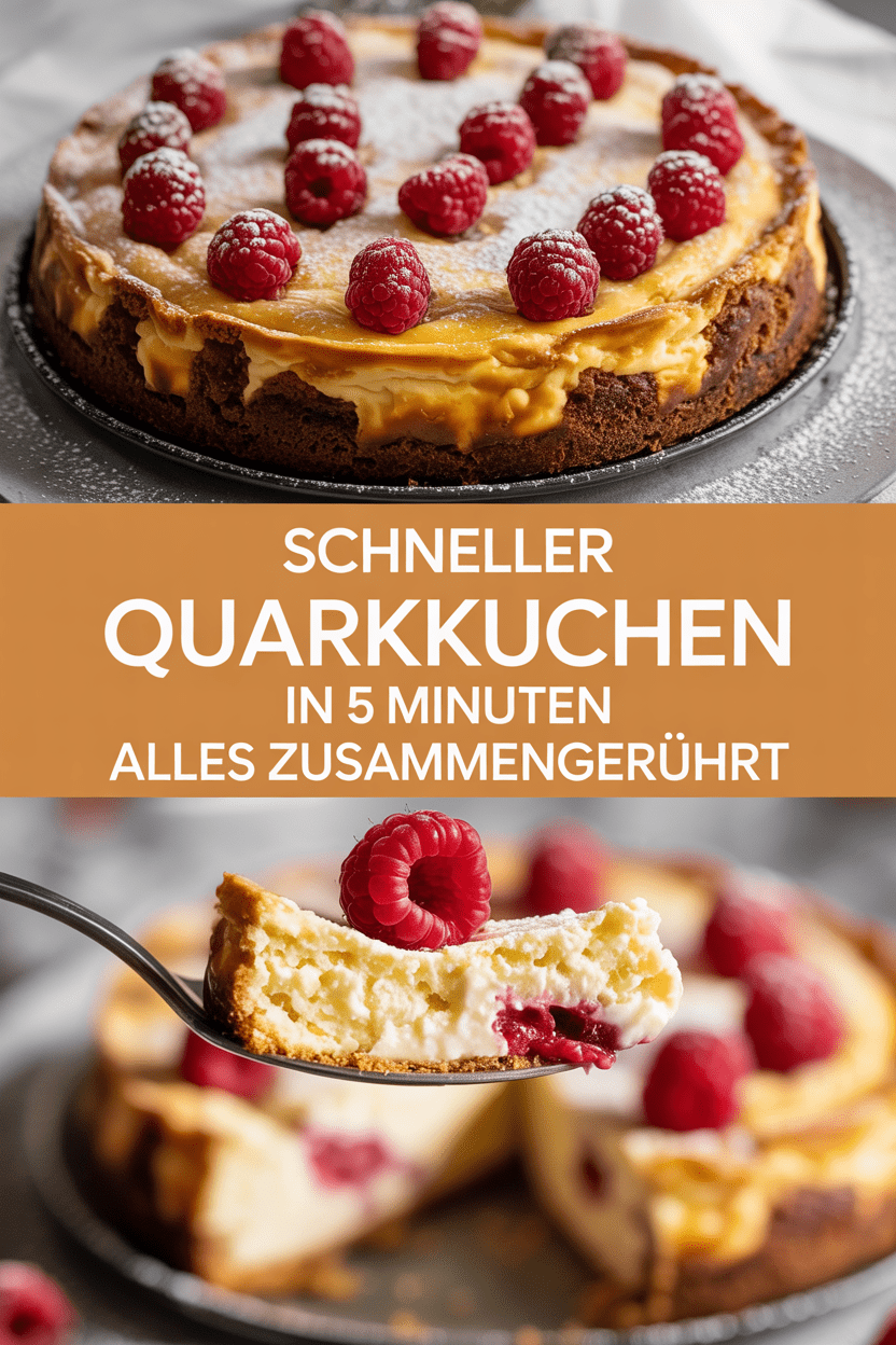 Schneller Quarkkuchen in 5 Minuten alles zusammengerührt