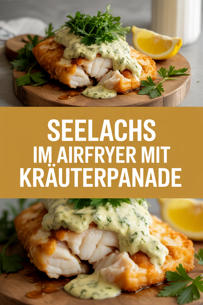 Seelachs im Airfryer mit Kräuterpanade