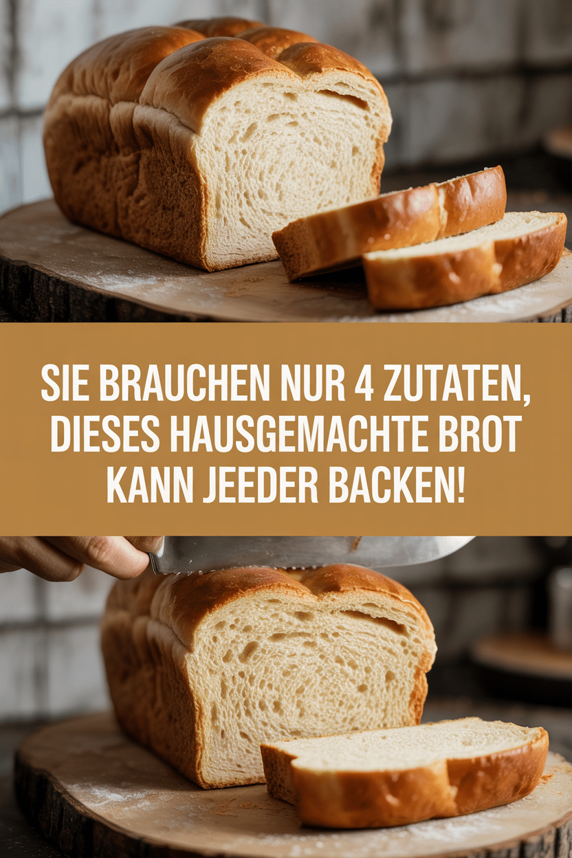 Sie brauchen nur 4 Zutaten, dieses hausgemachte Brot kann jeder backen!