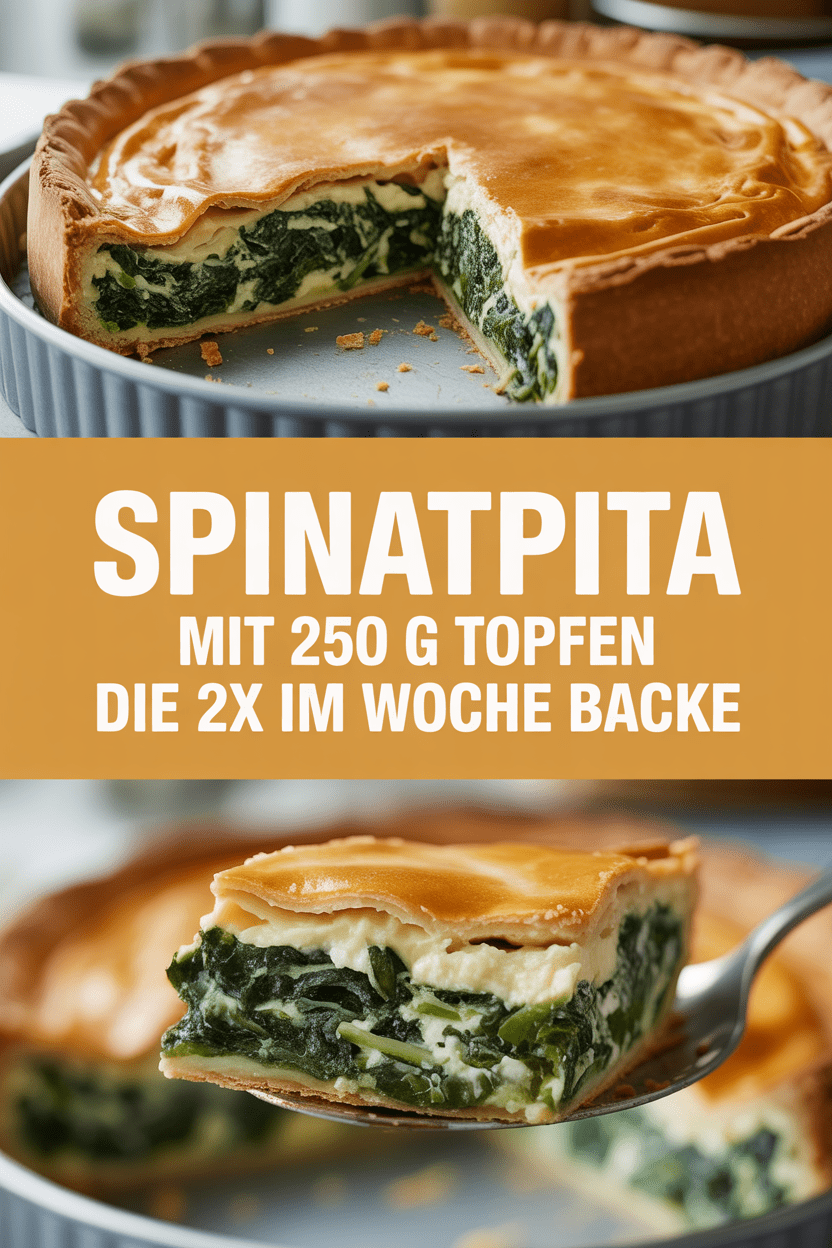 Spinatpita mit 250 g Topfen die 2x im Woche backe