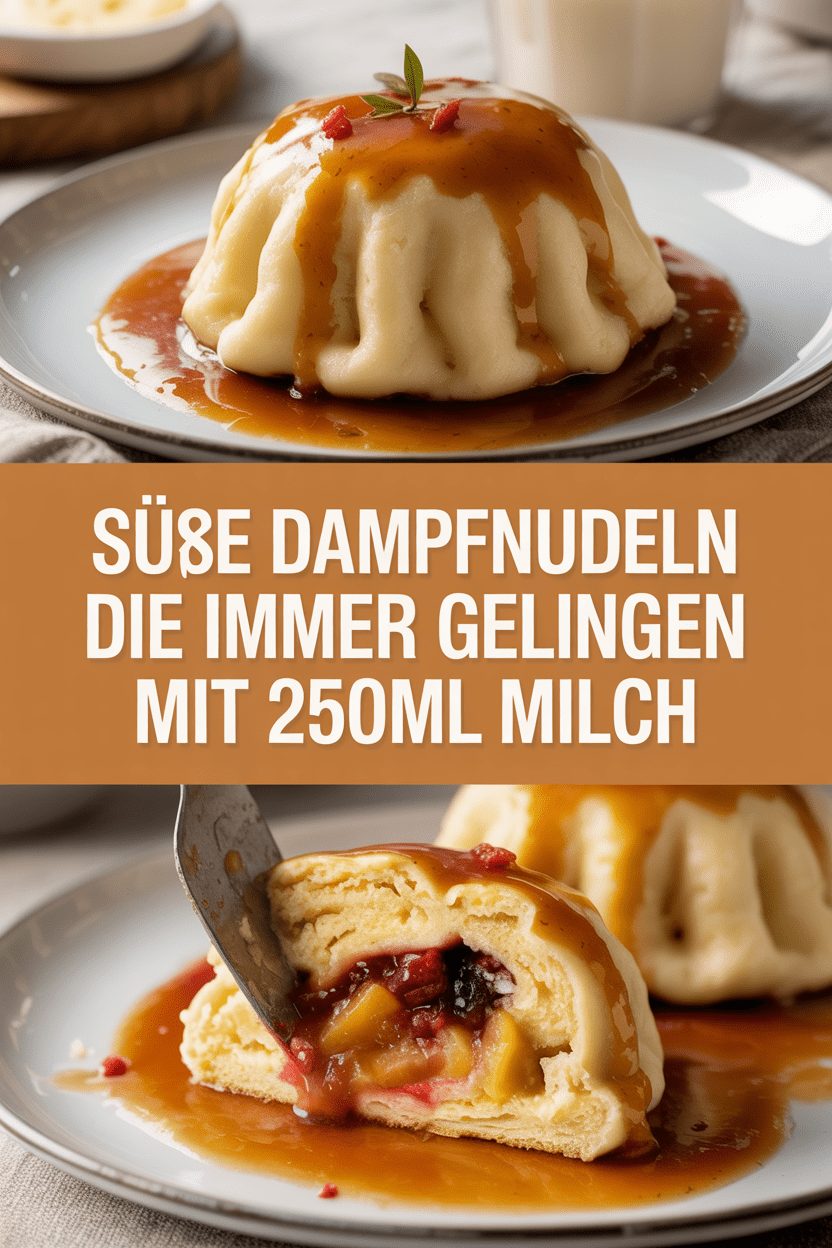Süße Dampfnudeln die immer gelingen mit 250ml Milch