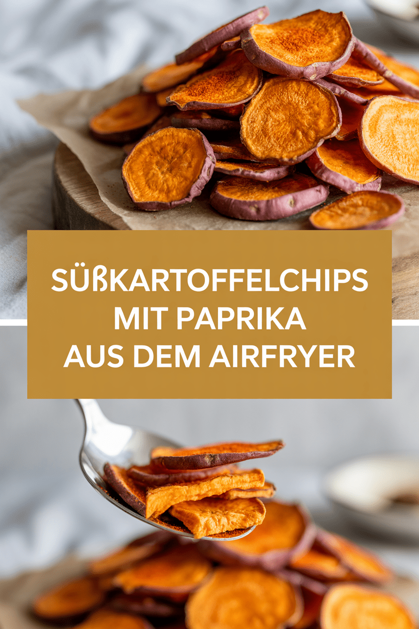Süßkartoffelchips mit Paprika aus dem Airfryer