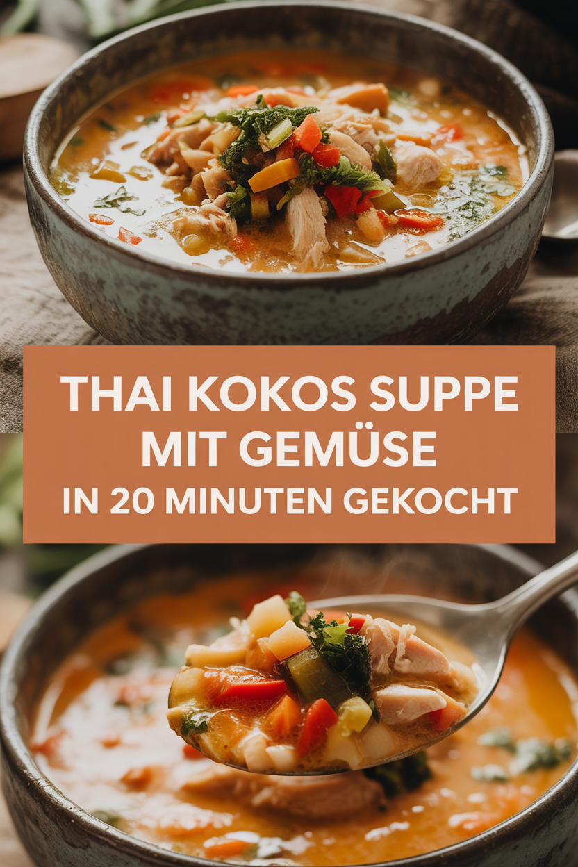 Thai Kokos Suppe mit Gemüse in 20 Minuten gekocht