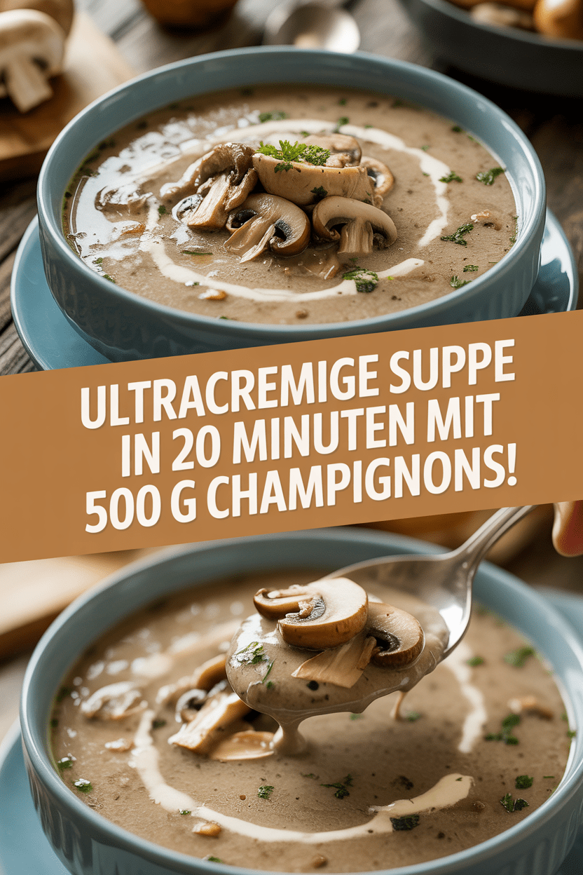 Ultracremige Suppe in 20 Minuten mit 500 g Champignons!