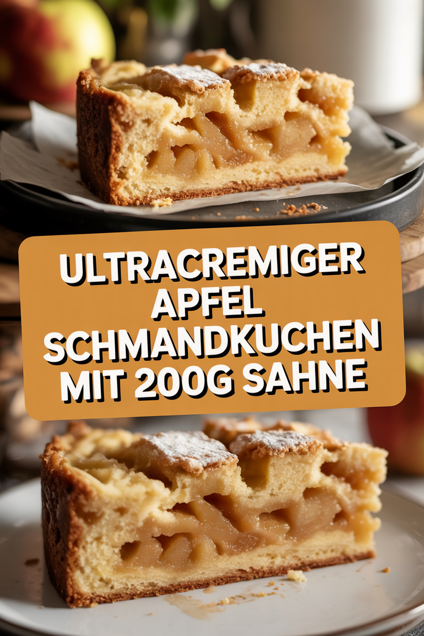 Ultracremiger Apfel Schmandkuchen mit 200g Sahne