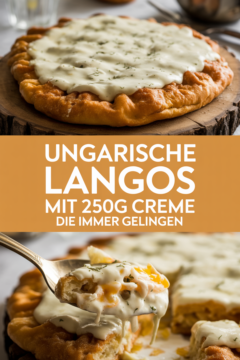 Ungarische Langos mit 250g Creme die immer gelingen