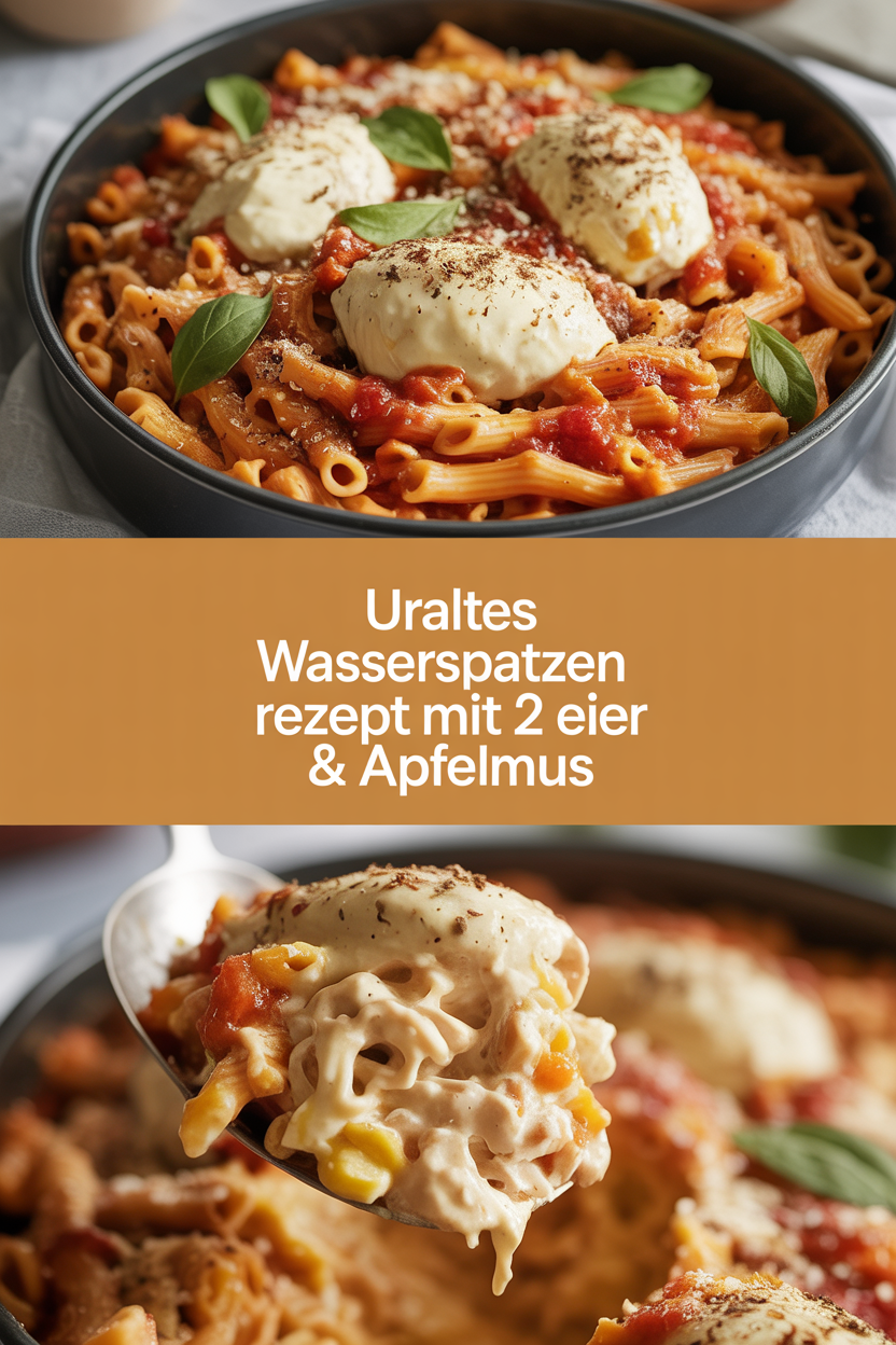 Uraltes Wasserspatzen Rezept mit 2 Eier & Apfelmus