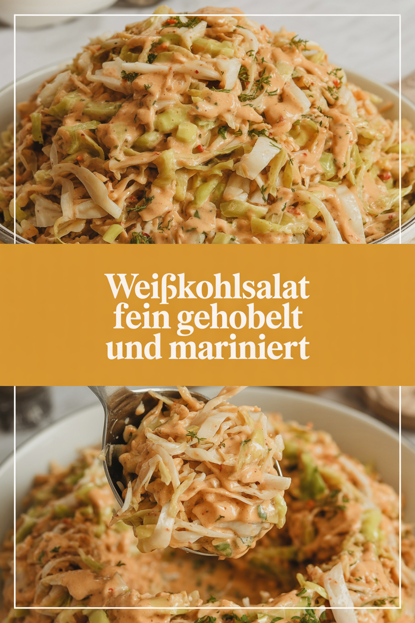 Weißkohlsalat fein gehobelt und mariniert