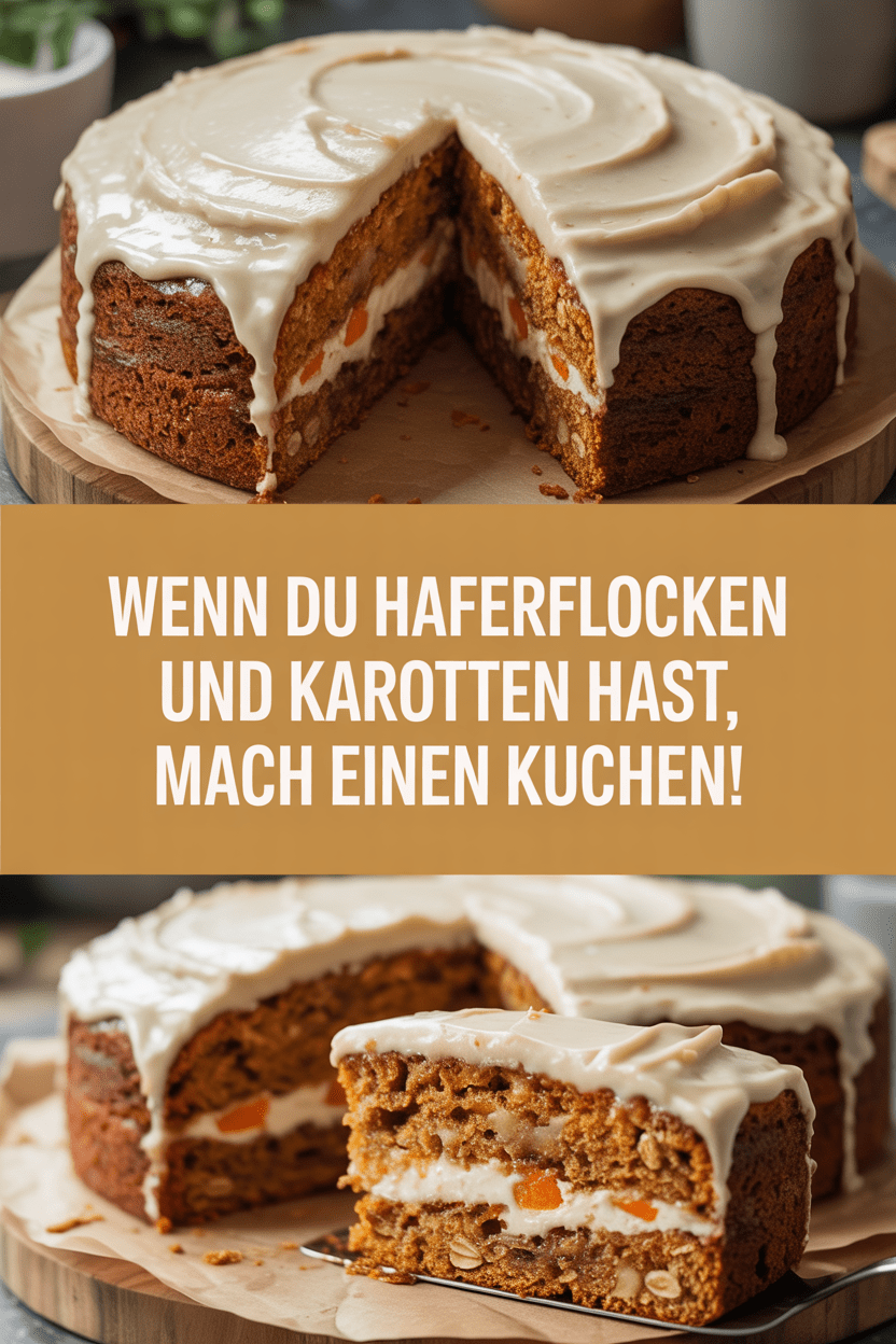 Wenn du Haferflocken und Karotten hast, mach einen Kuchen!