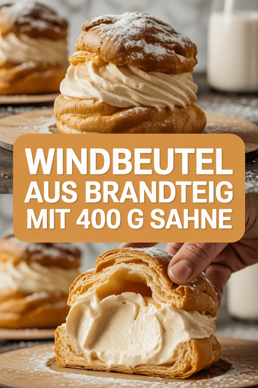 Windbeutel aus Brandteig mit 400 g Sahne
