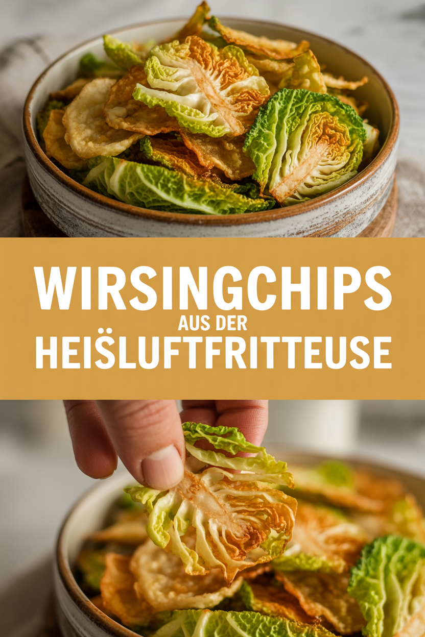 Wirsingchips aus der Heißluftfritteuse