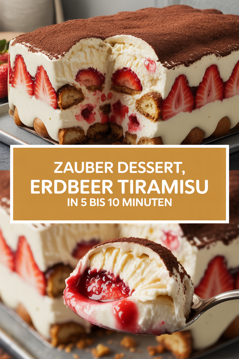 Zauber Dessert, Erdbeer Tiramisu in 5 bis 10 Minuten