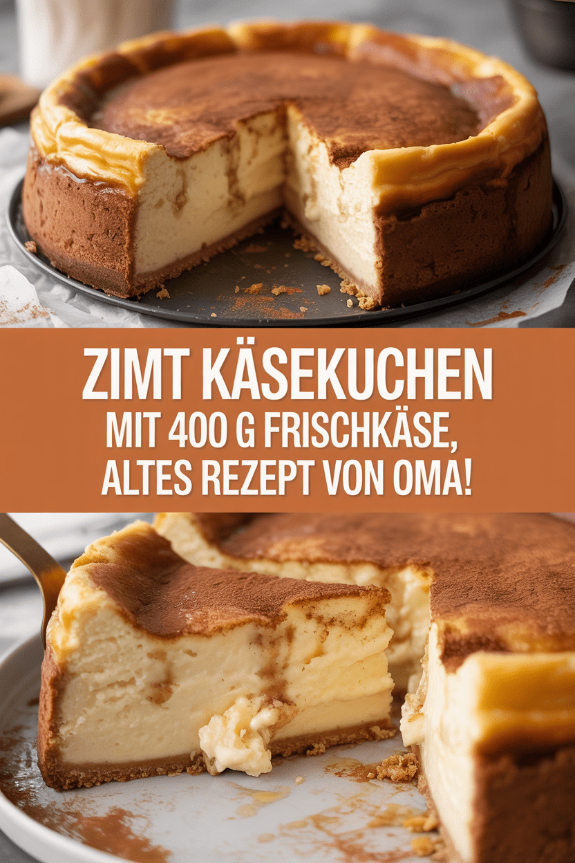 Zimt Käsekuchen mit 400 g Frischkäse, altes Rezept von Oma!