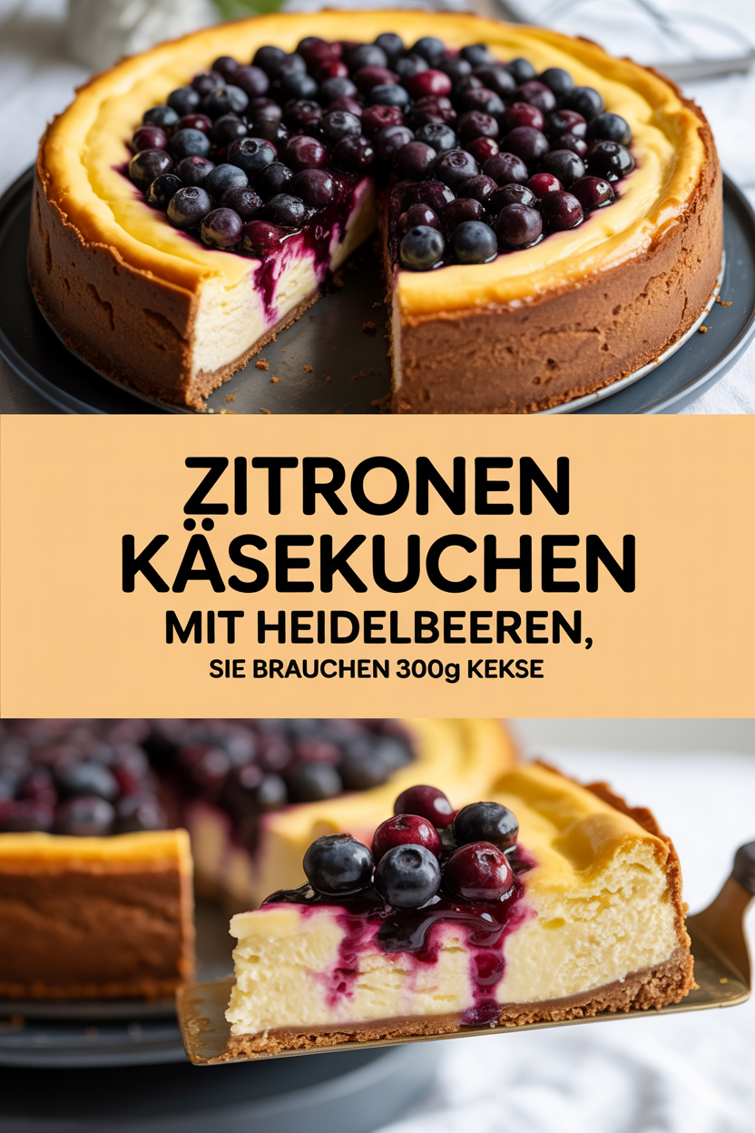 Zitronen Käsekuchen mit Heidelbeeren, Sie brauchen 300g Kekse