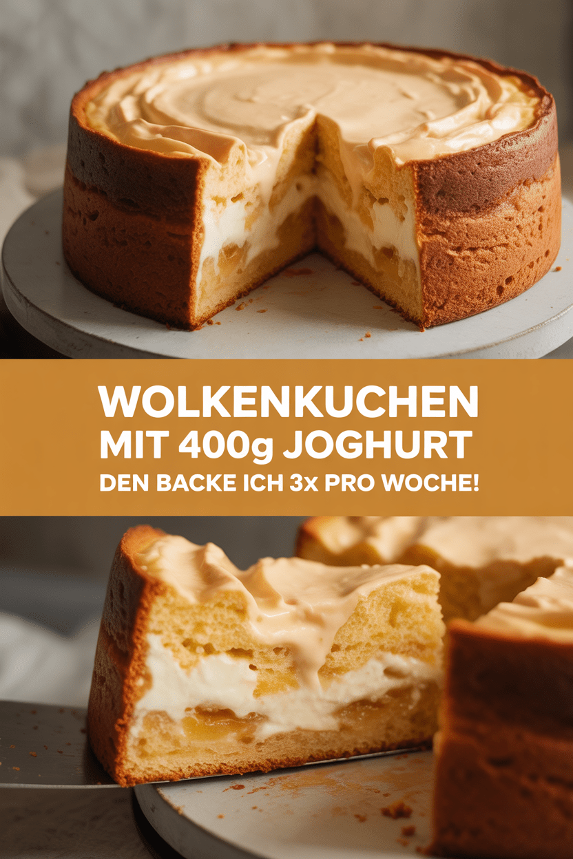Wolkenkuchen mit 400g Joghurt den backe ich 3x pro Woche!