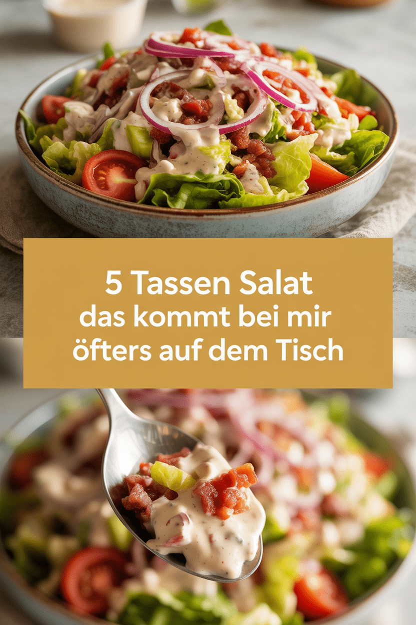 5 Tassen Salat das kommt bei mir öfters auf dem Tisch