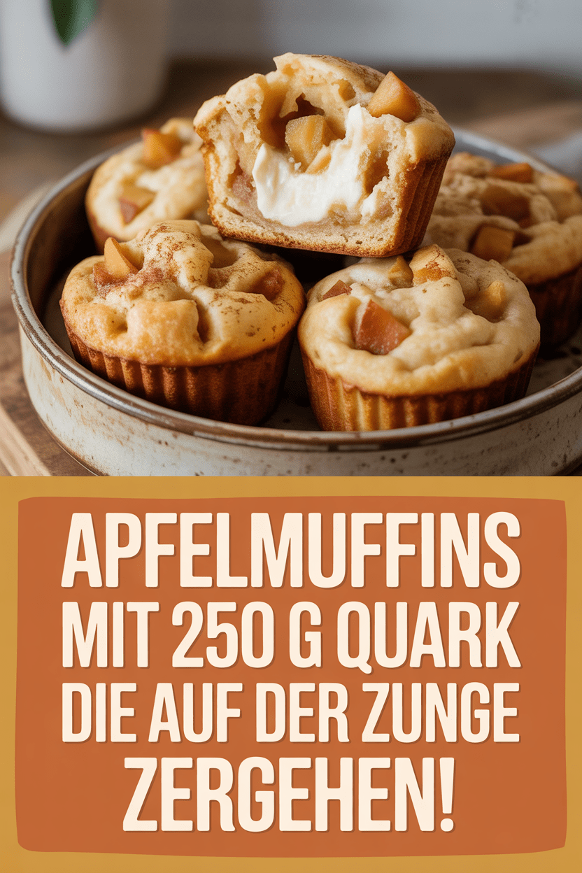 Apfelmuffins mit 250 g Quark die auf der Zunge zergehen!