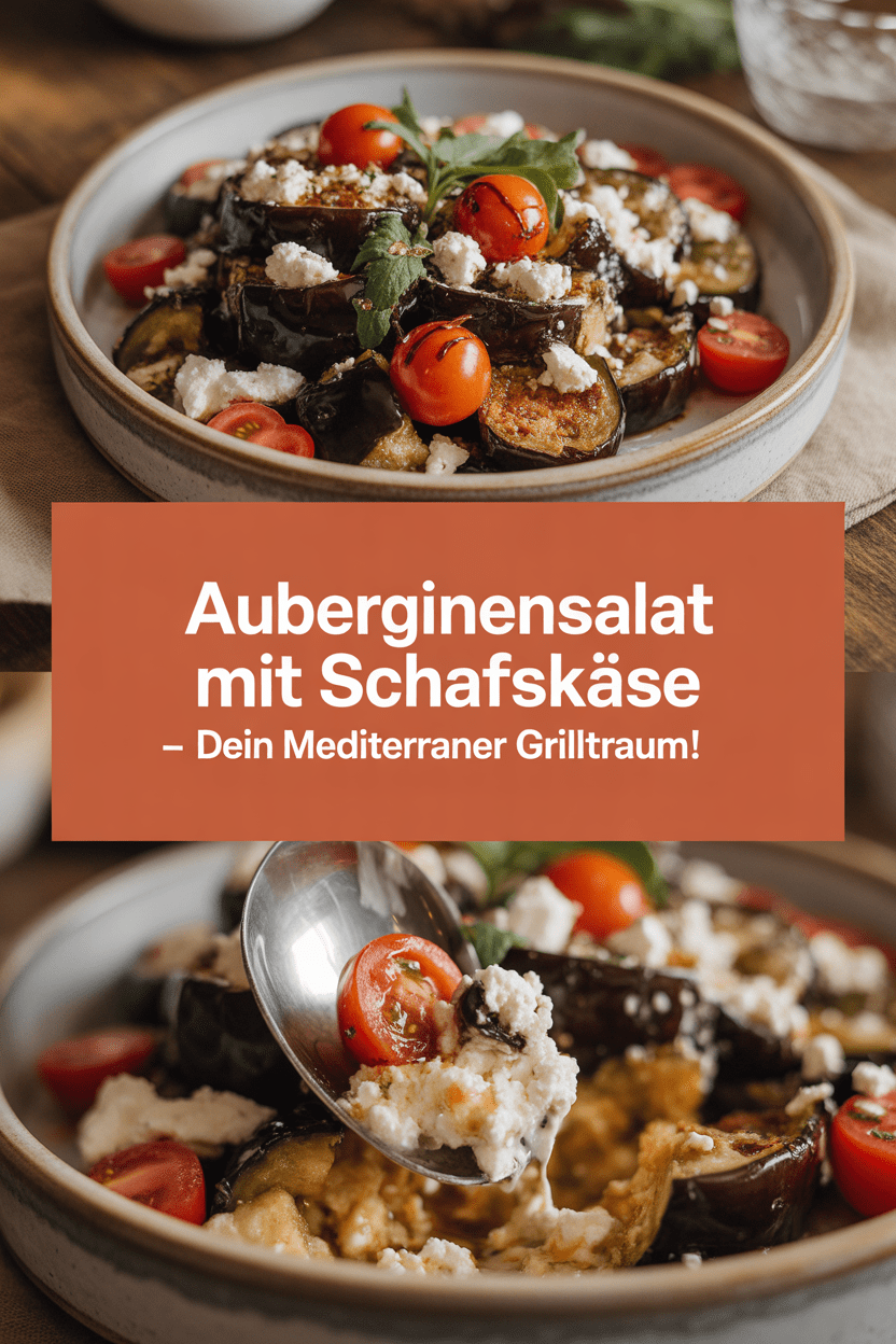 Auberginensalat mit Schafskäse – Dein mediterraner Grilltraum!
