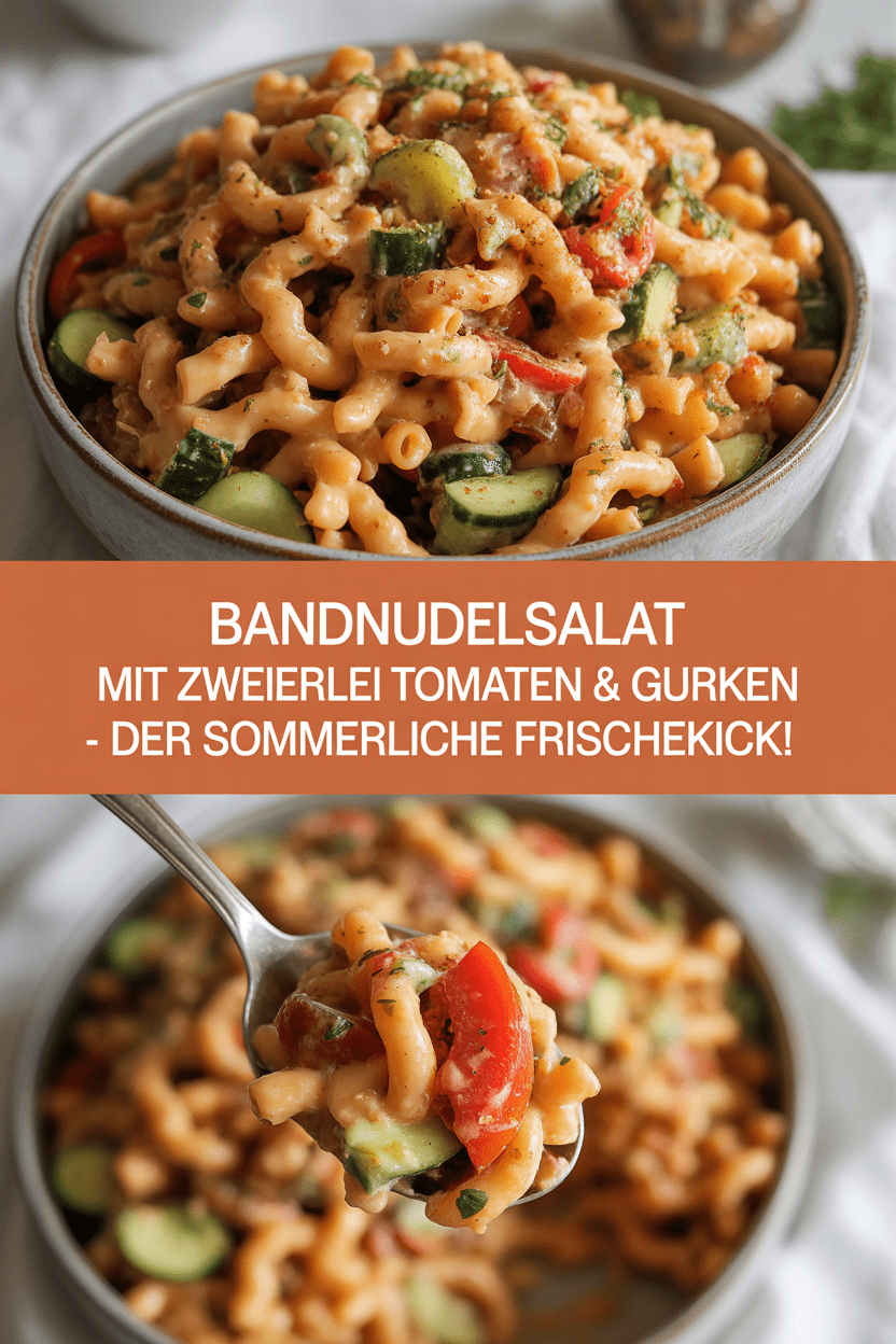 Bandnudelsalat mit zweierlei Tomaten & Gurken – Der sommerliche Frischekick!