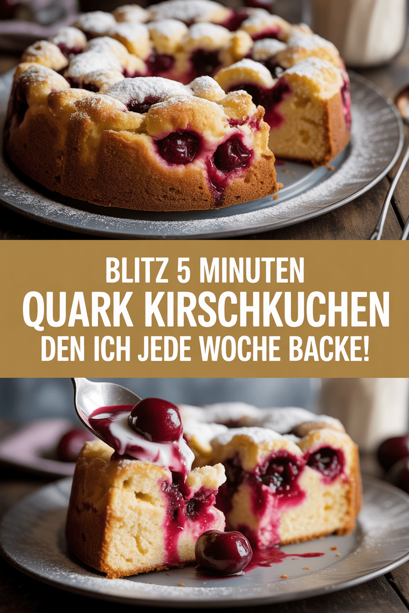 Blitz 5 Minuten Quark Kirschkuchen den ich jede Woche backe!