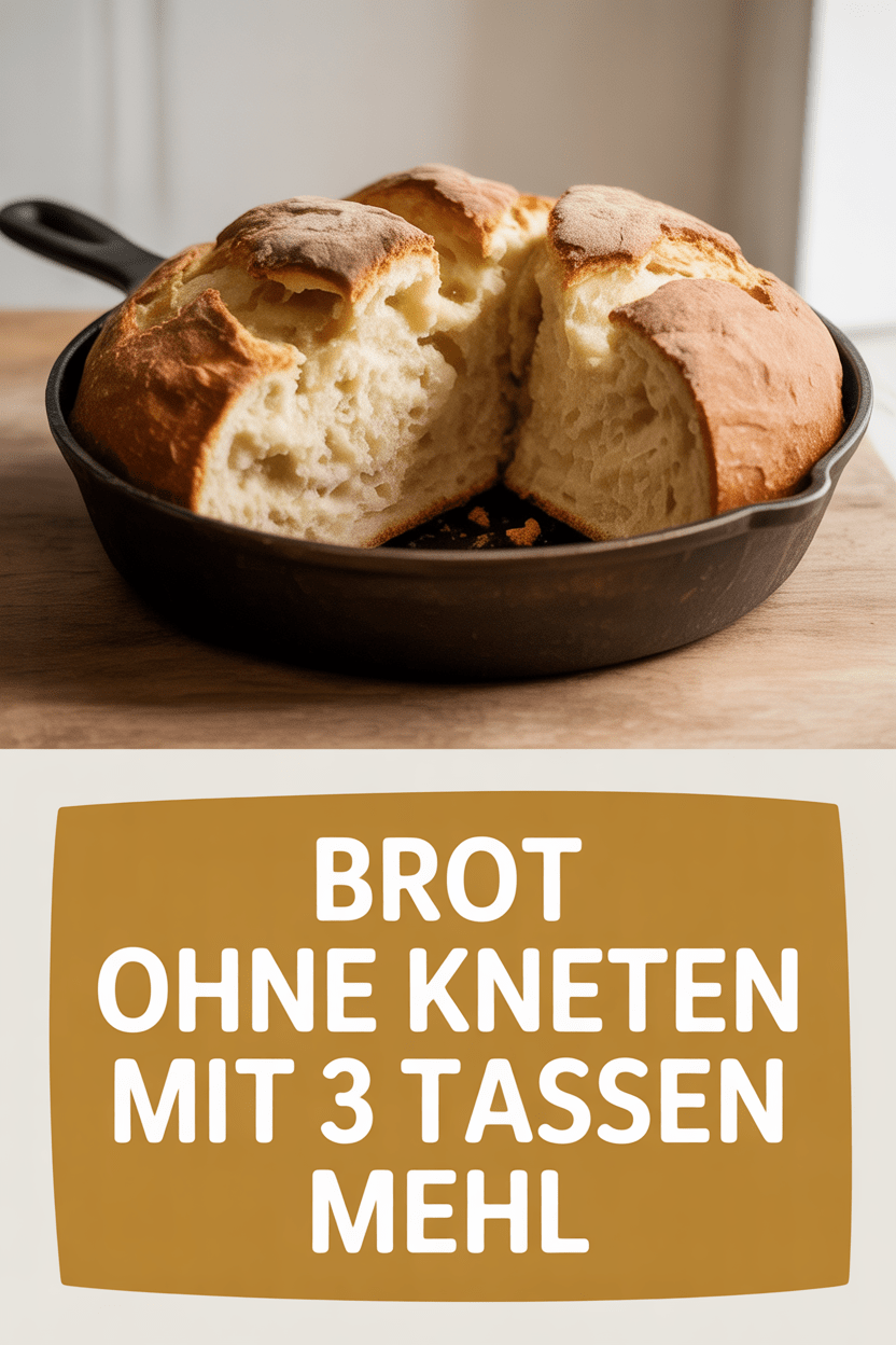 Brot ohne Kneten mit 3 Tassen Mehl