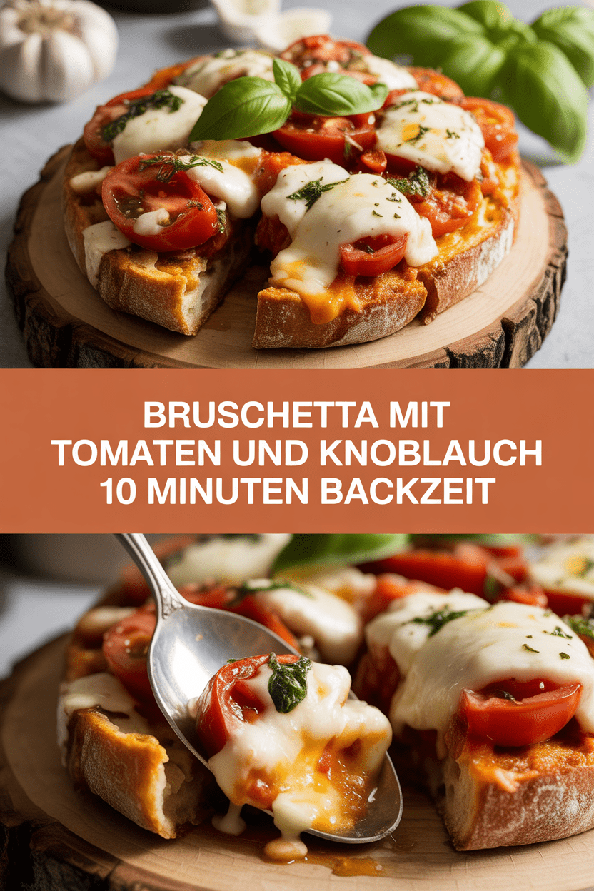 Bruschetta mit Tomaten und Knoblauch 10 Minuten Backzeit