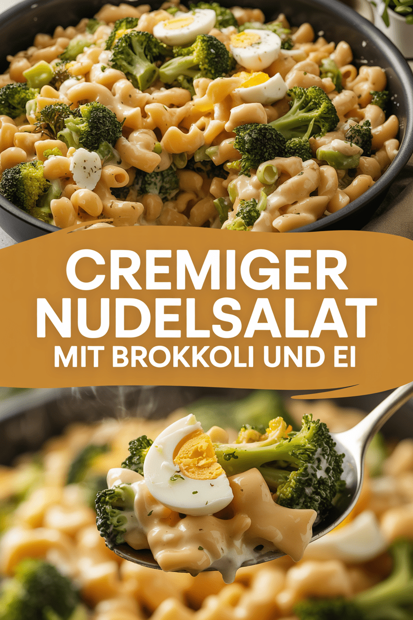 Cremiger Nudelsalat mit Brokkoli und Ei