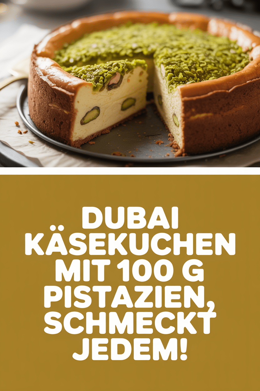 Dubai Käsekuchen mit 100 g Pistazien, schmeckt jedem!