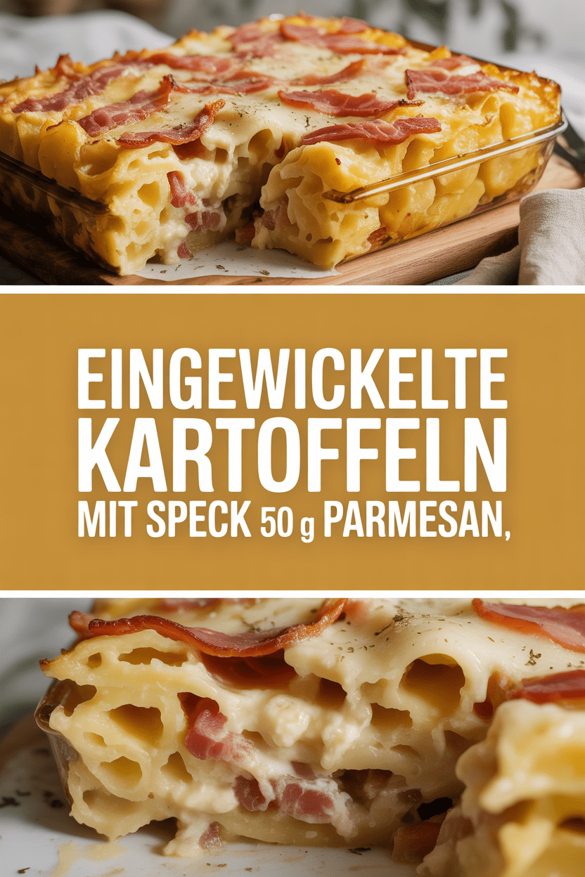 Eingewickelte Kartoffeln Mit Speck und 50 g Parmesan