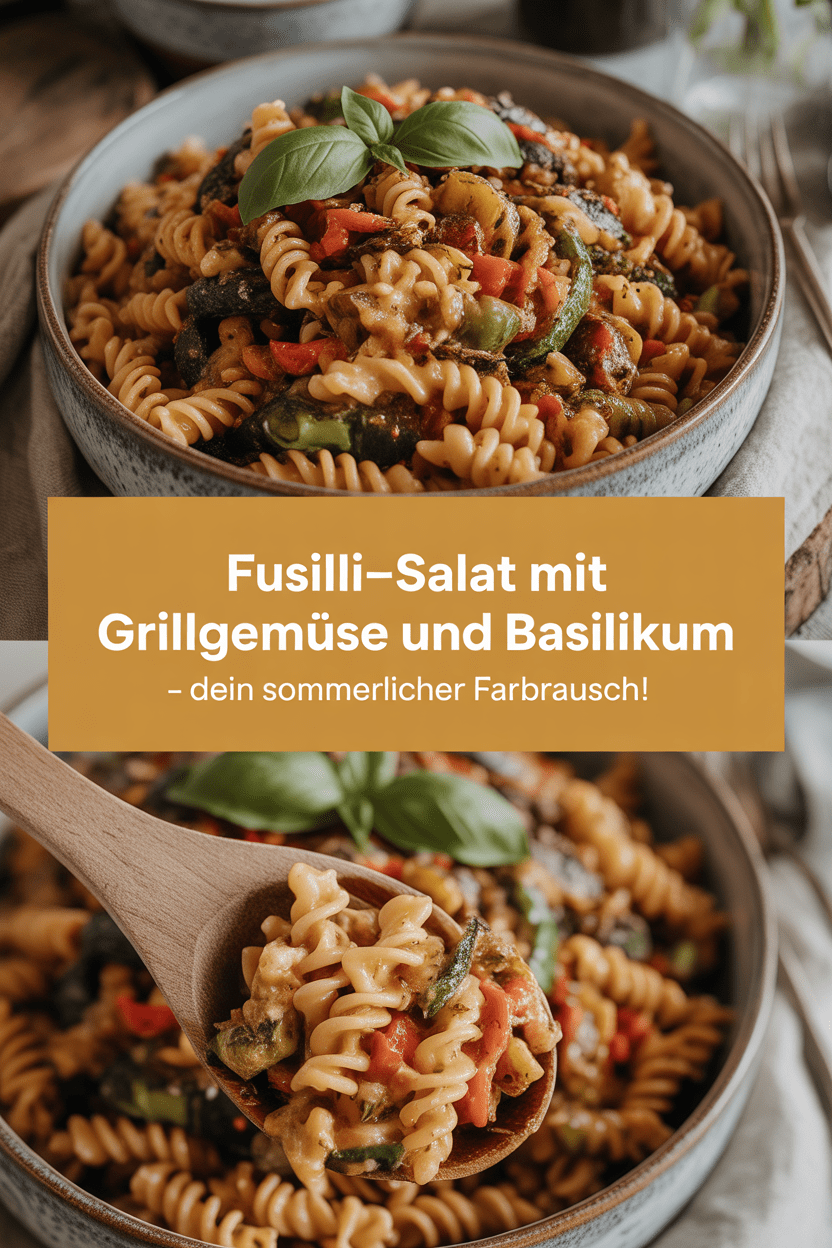 Fusilli-Salat mit Grillgemüse und Basilikum – Dein sommerlicher Farbrausch!