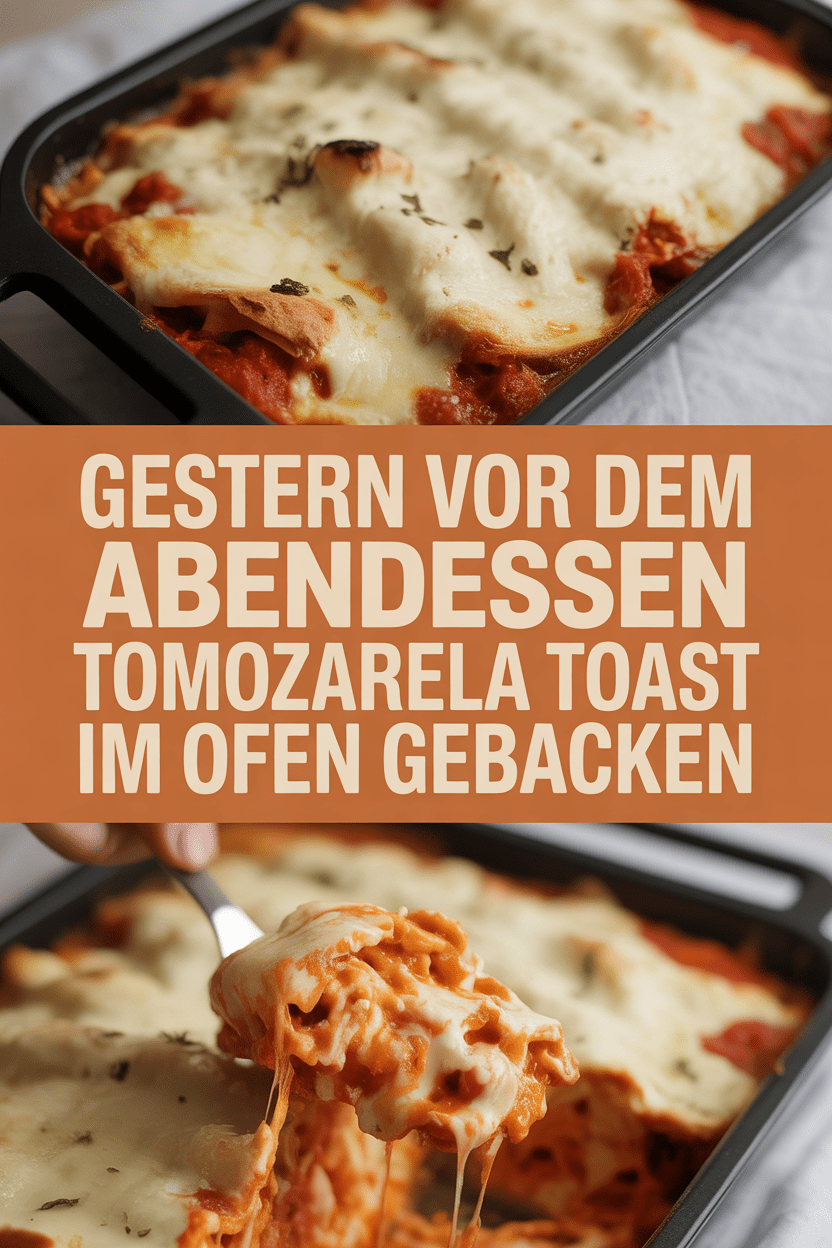 Gestern vor dem Abendessen Tomaten Mozzarella Toast im Ofen gebacken