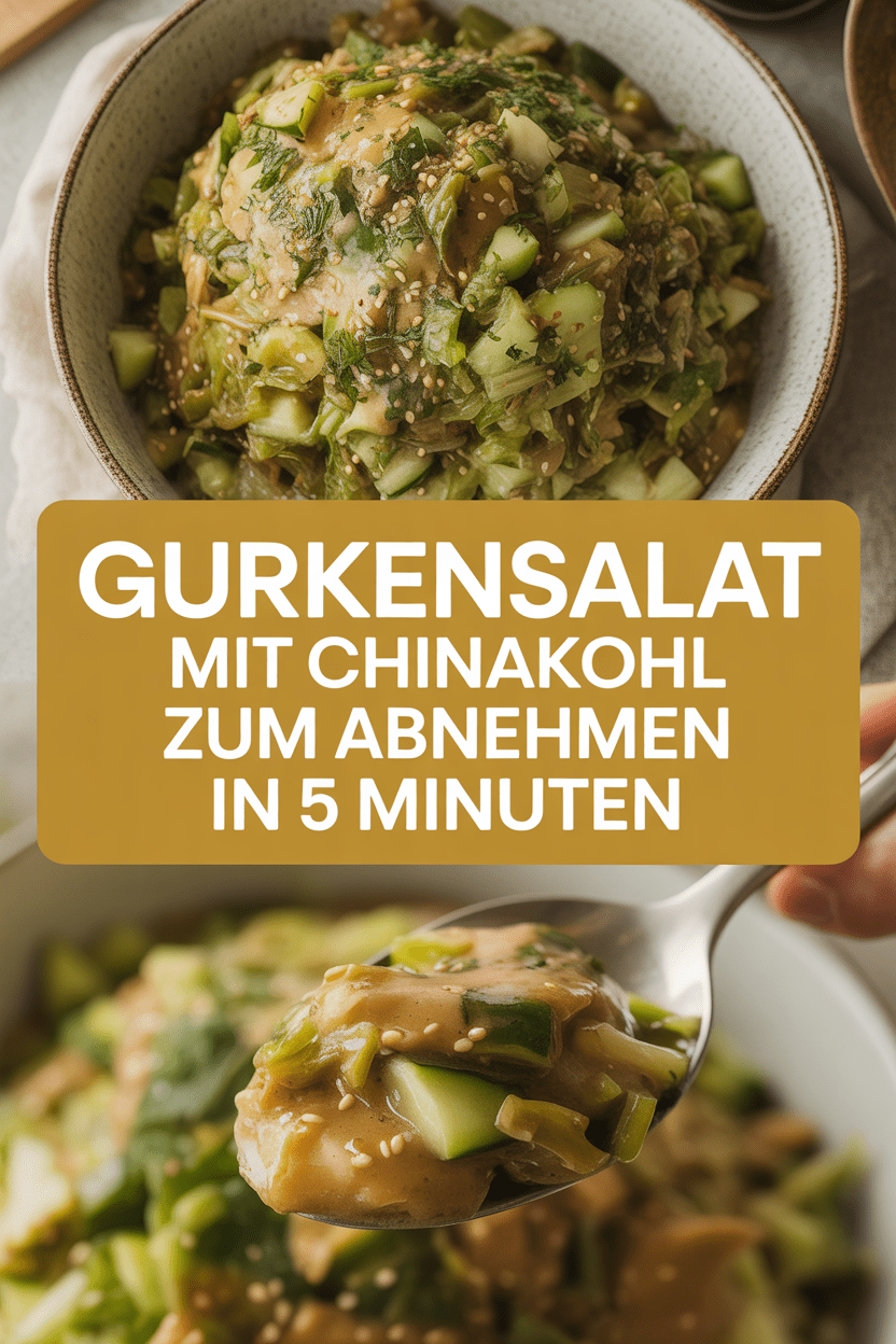 Gurkensalat mit Chinakohl zum Abnehmen in 5 Minuten
