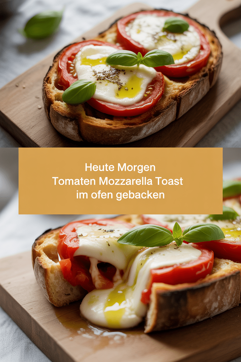Heute Morgen Tomaten Mozzarella Toast im Ofen gebacken