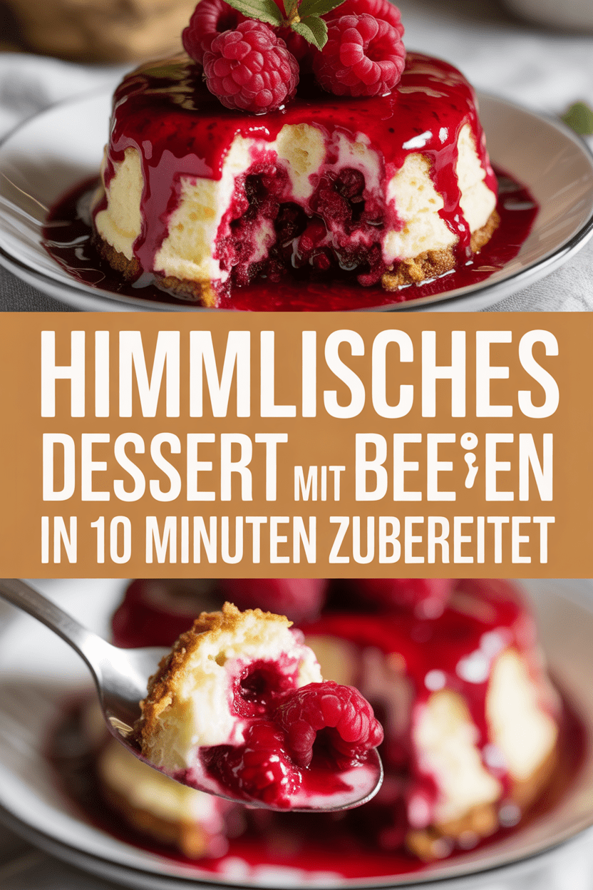 Himmlisches Dessert mit Himbeeren in 10 Minuten zubereitet
