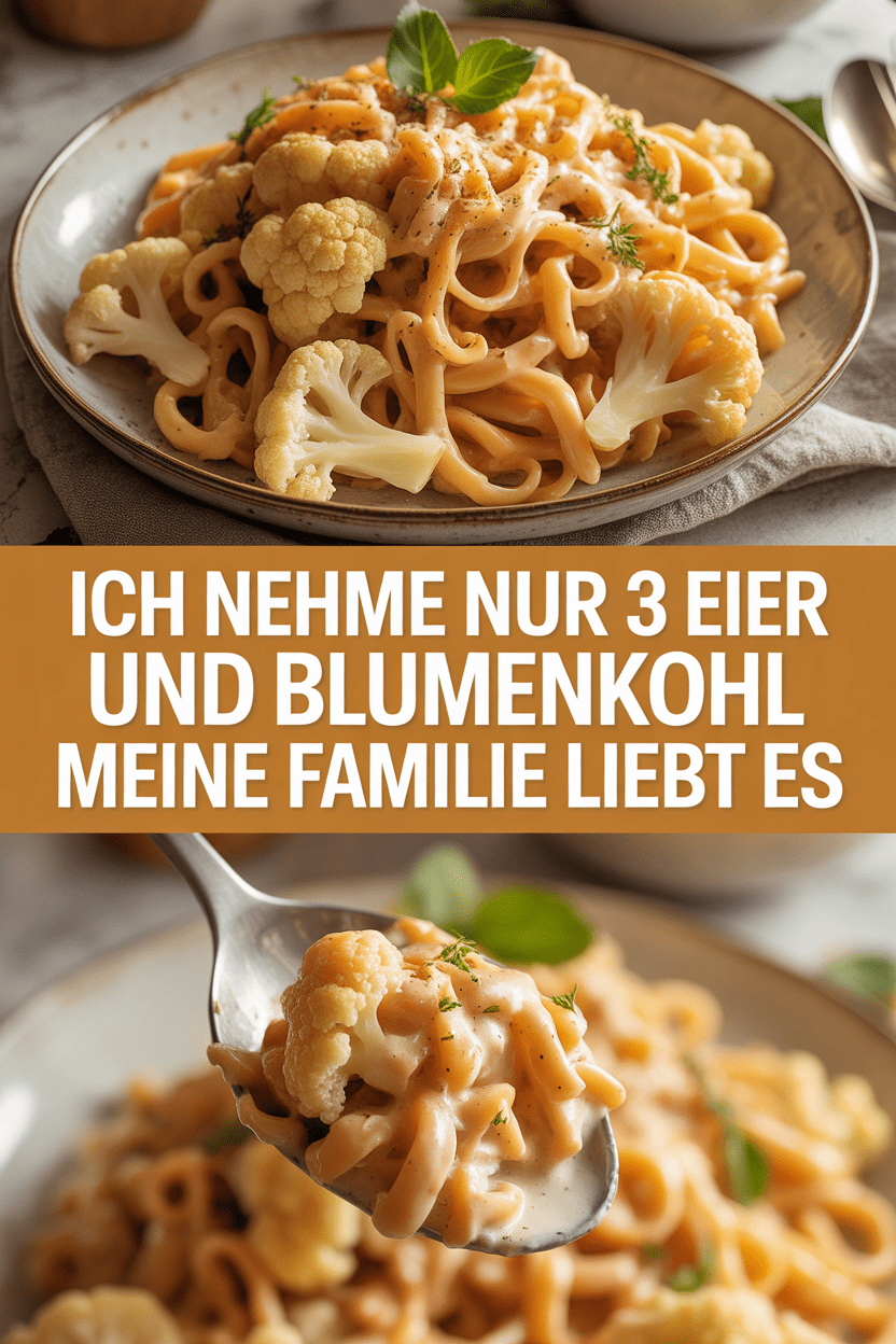 Ich nehme nur 3 Eier und Blumenkohl meine Familie liebt es