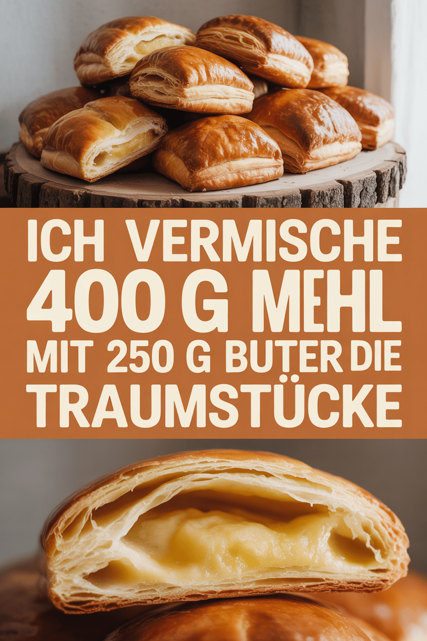 Ich vermische 400 g Mehl mit 250 g Butter für die Traumstücke