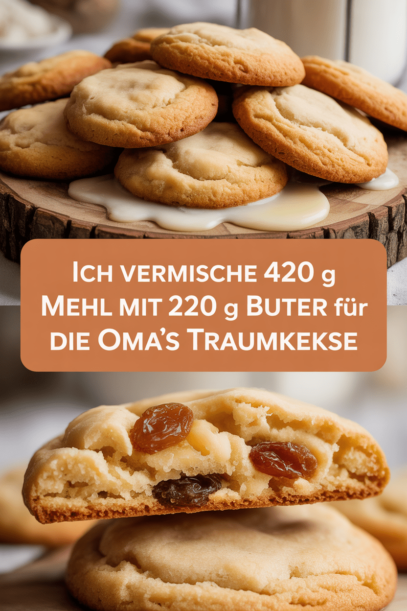 Ich vermische 420 g Mehl mit 220 g Butter für die Omas Traumkekse