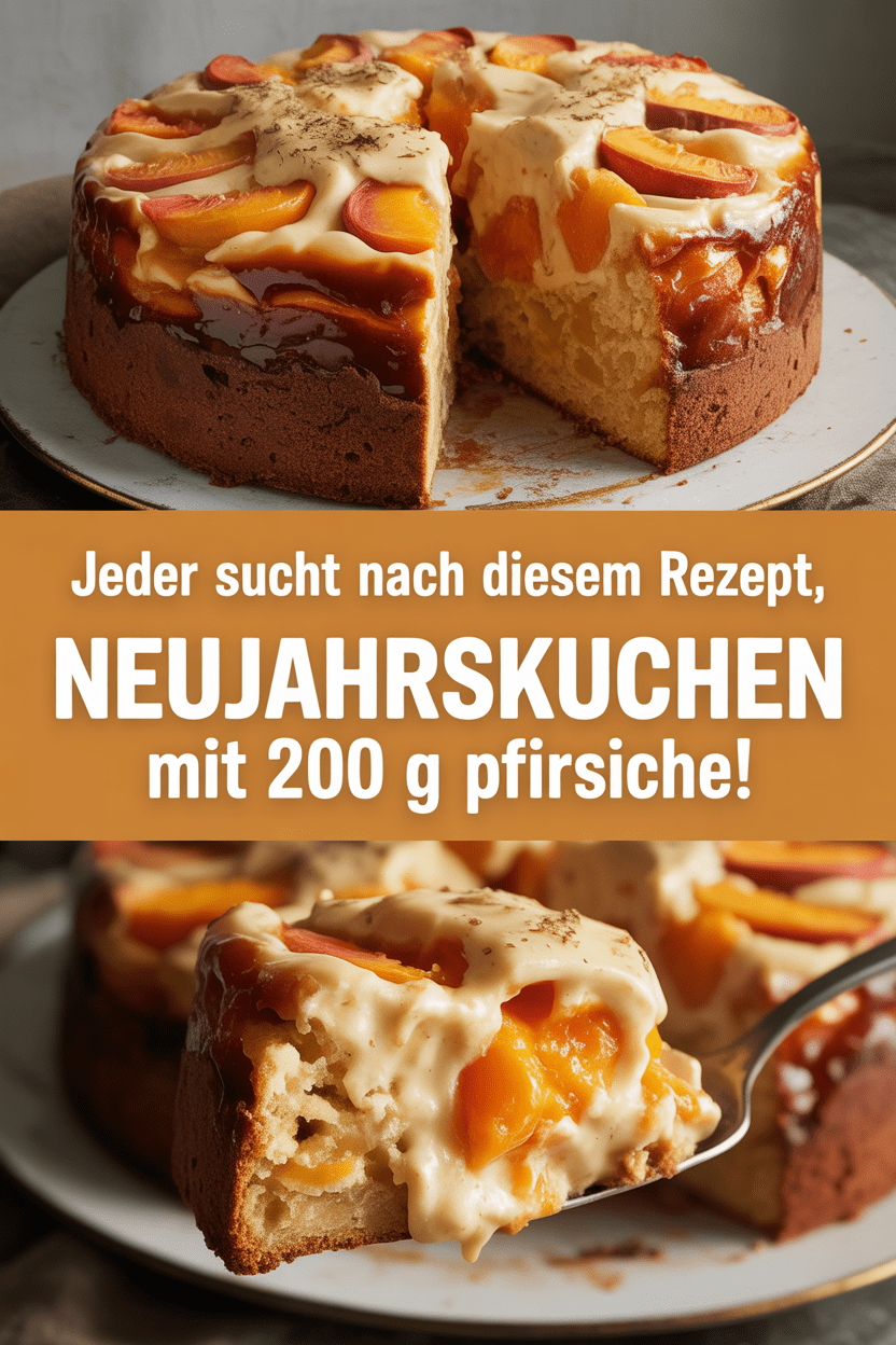Jeder sucht nach diesem Rezept, Neujahrskuchen mit 200 g Pfirsiche!