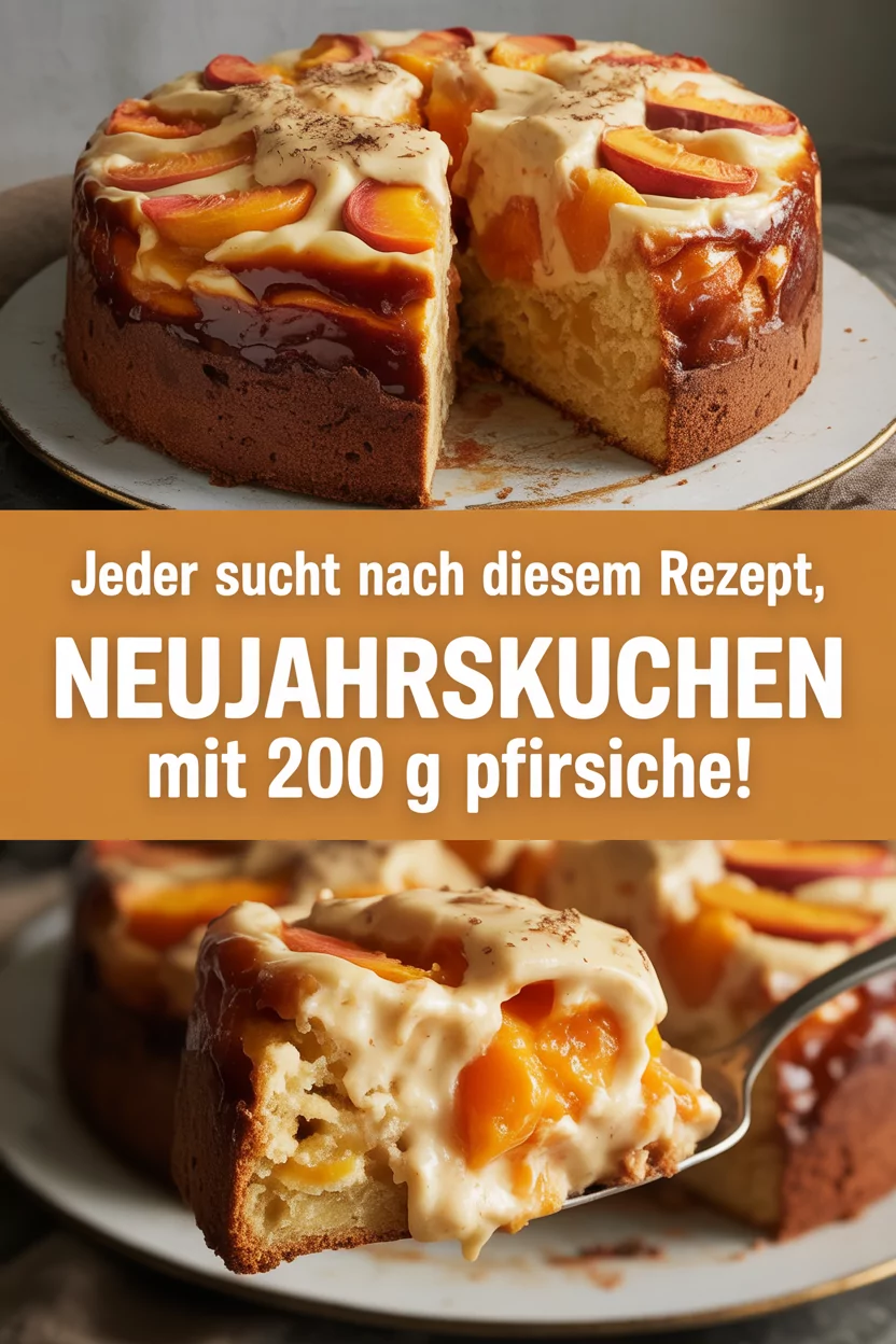 Jeder sucht nach diesem Rezept, Neujahrskuchen mit 200 g Pfirsiche!