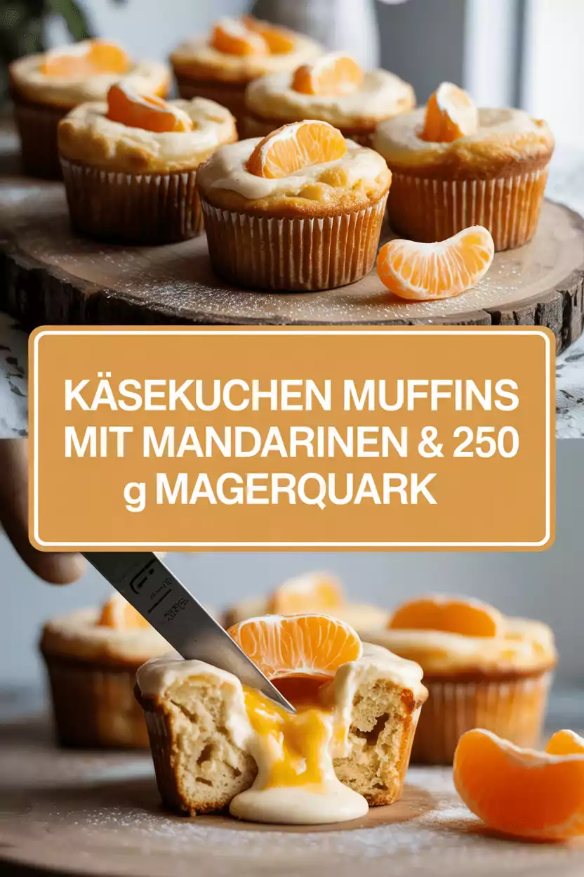Käsekuchen Muffins mit Mandarinen & 250 g Magerquark