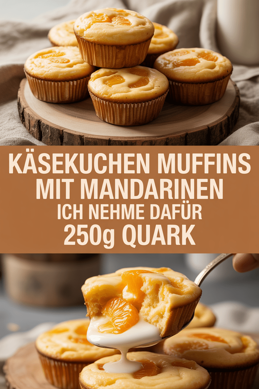 Käsekuchen Muffins mit Mandarinen ich nehme dafür 250g Quark