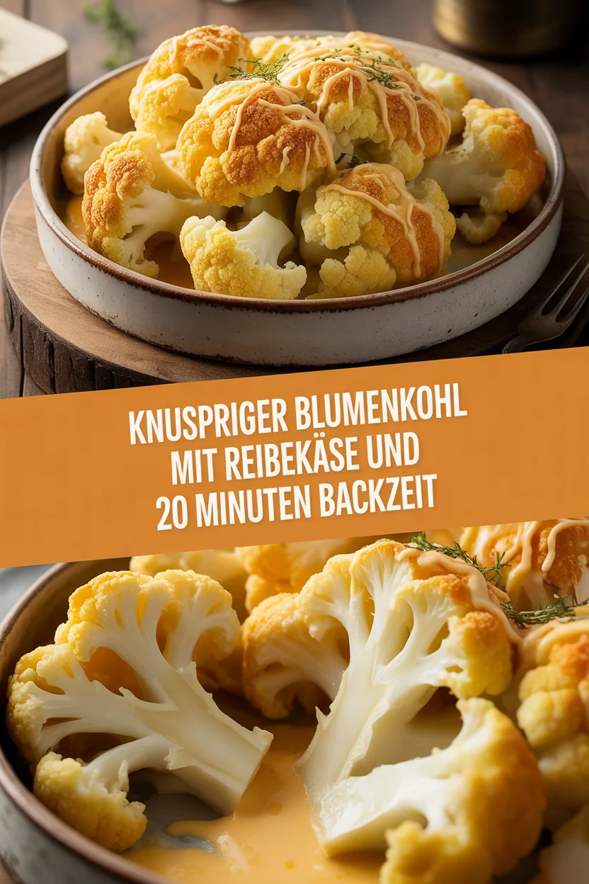Knuspriger Blumenkohl mit Reibekäse und 20 Minuten Backzeit